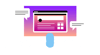 Customer Service via Social Media Stylized illustration of a laptop screen with a social media page featured and speech bubbles (cropped)